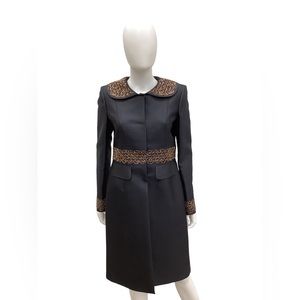 Albert Nipon Black Coat Size 8